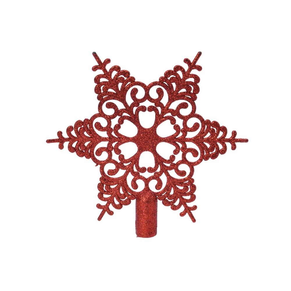 Decoris piek kunststof sneeuwvlok 20,5x19cm kerstrood