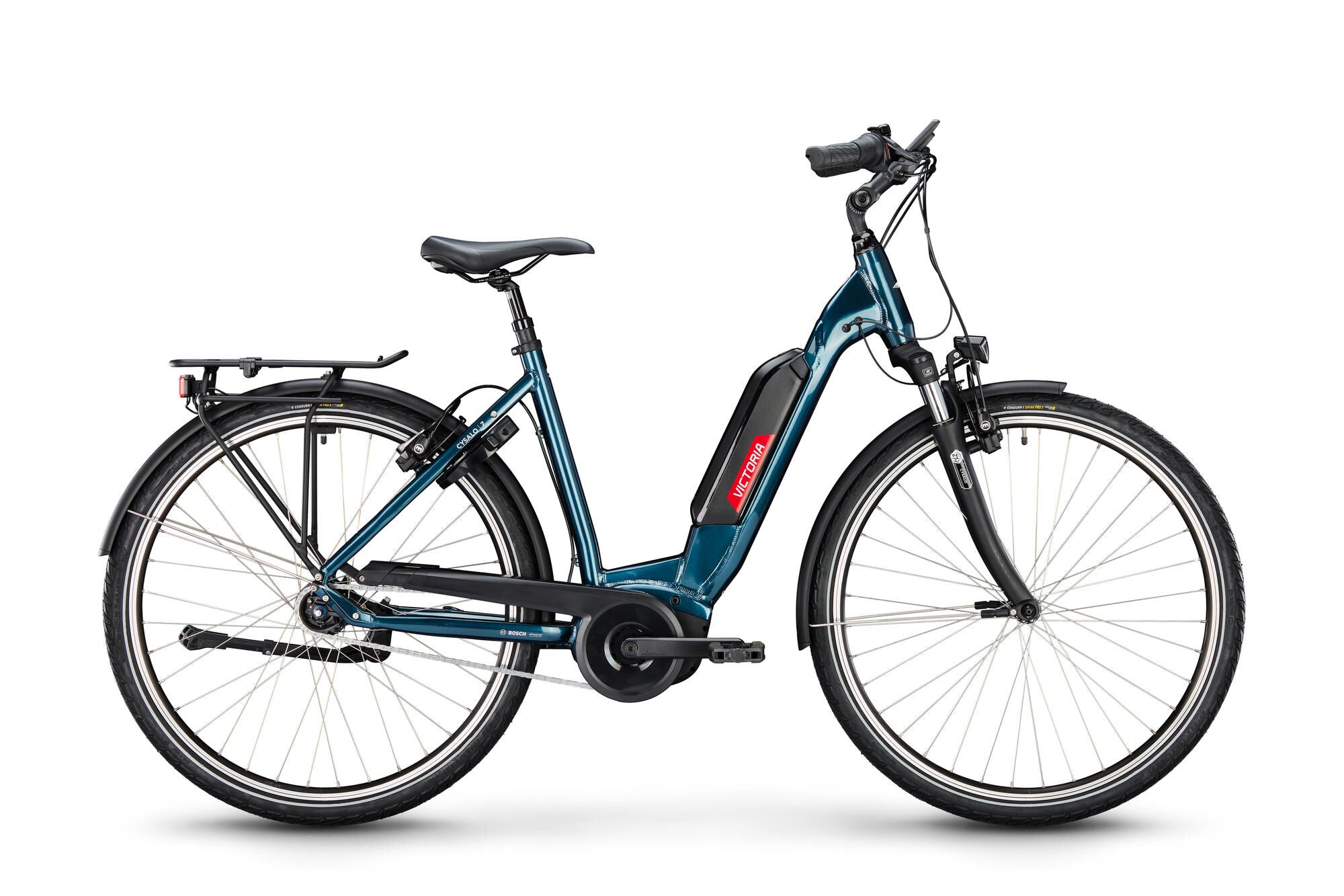 Victoria elektrische trekkingfiets cysalo 7 (#1) ebike vict.cysalo 7 28 56 low entry 7sp cb blue