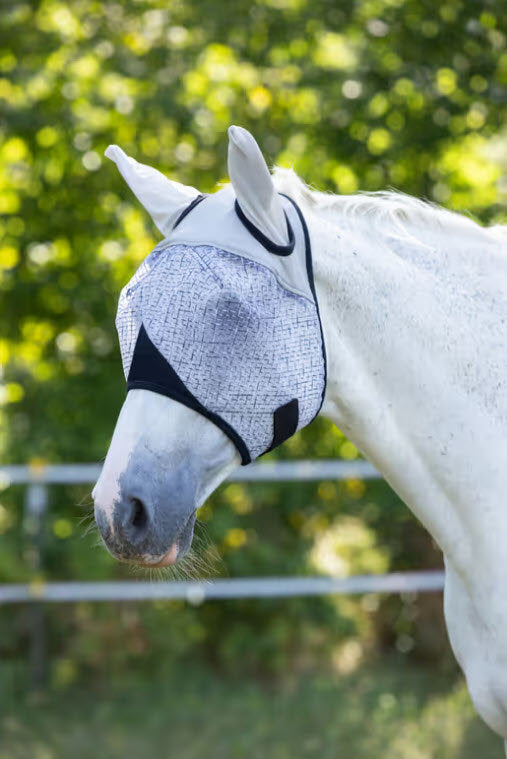 Producten vliegenmasker met oren lichtgrijs mt pony