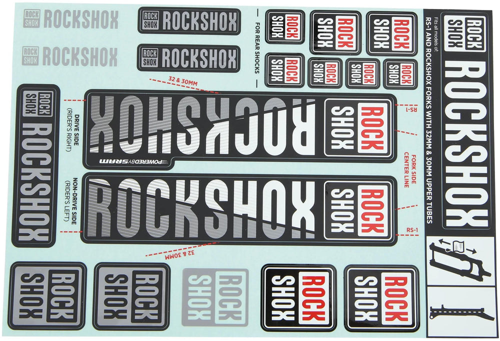Rockshox dekor set decal set white