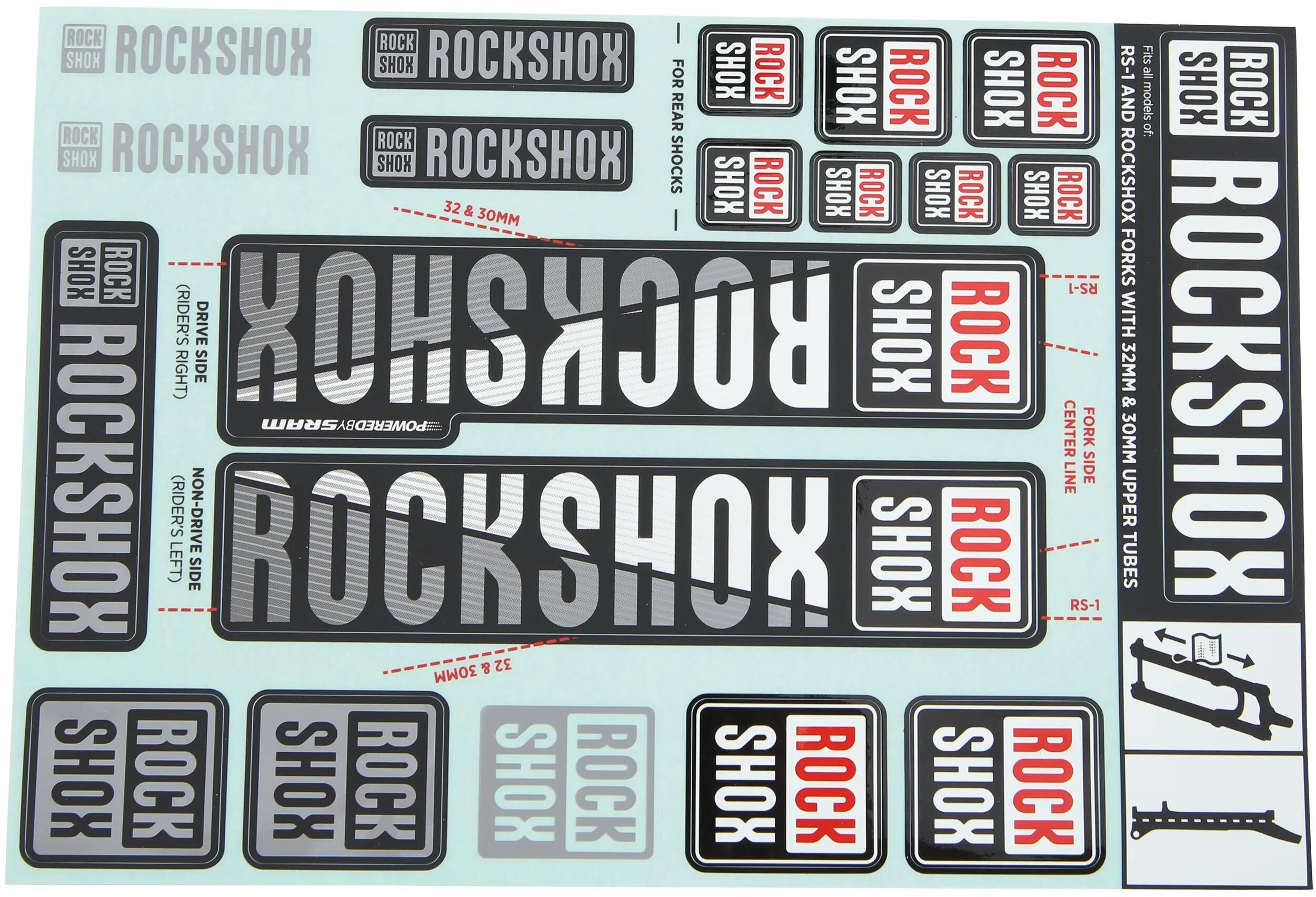 Rockshox dekor set decal set white