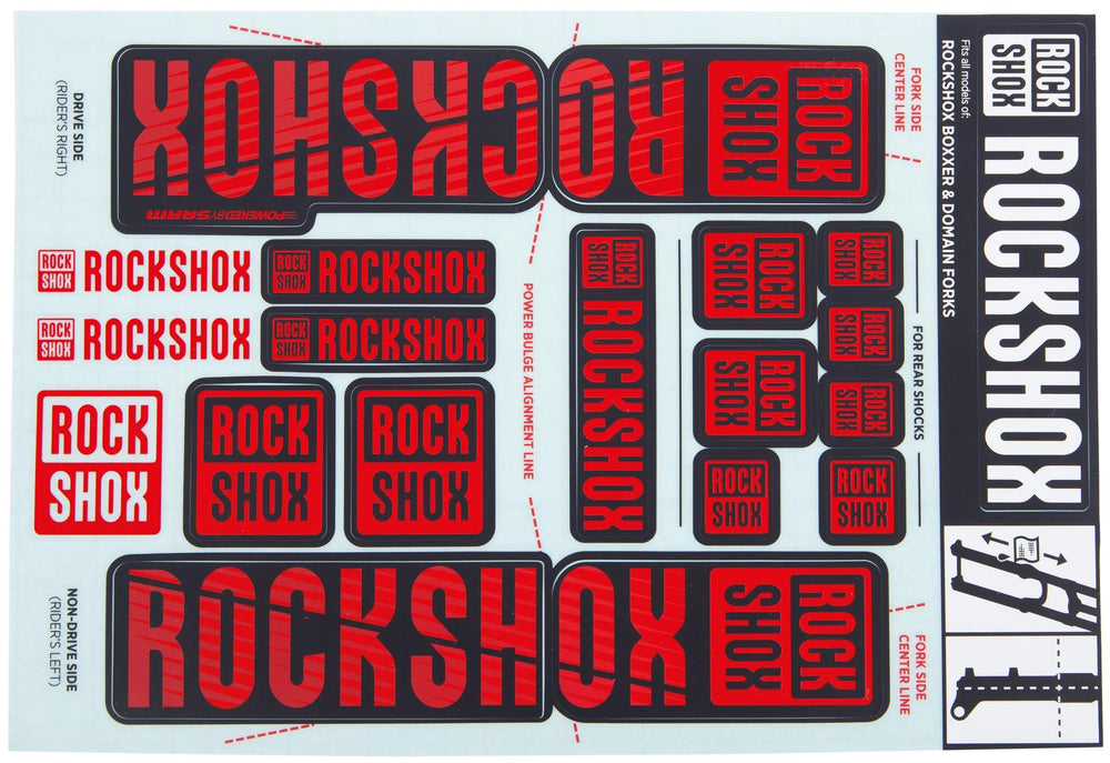 Rockshox decor set decal set red