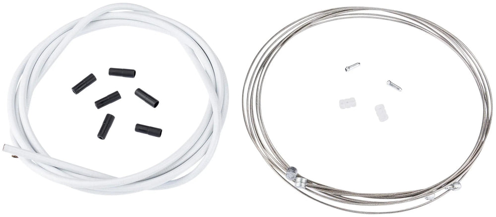 Contec remkabelset stop+ ct brake cable set stop+ steel fr+rear compl white