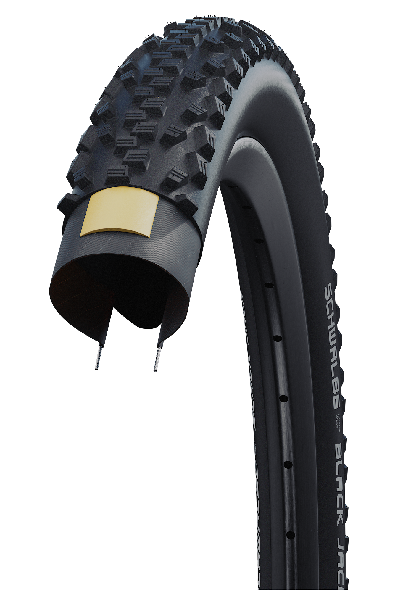 Schwalbe black jack buitenband 24x2.10 (54-507) k-guard zwart (label)