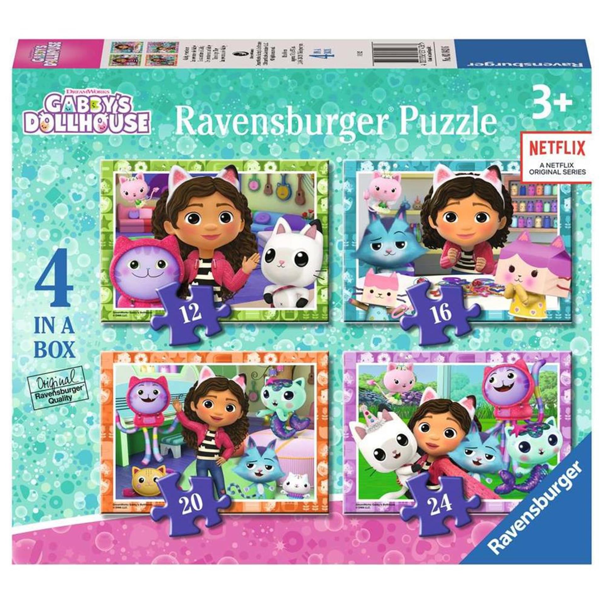Ravensburger 4-in-1 puzzle Gabby's Dollhouse 12 16 20 24 pieces