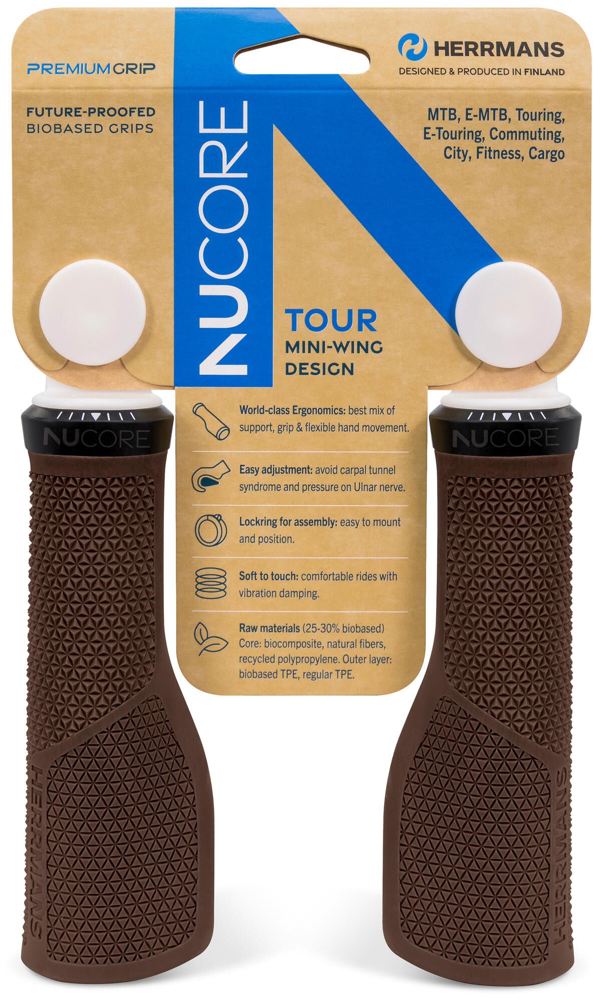 Sturmeyarcher Herrmans handvatset Nucore Tour Peak 130 130mm bruin