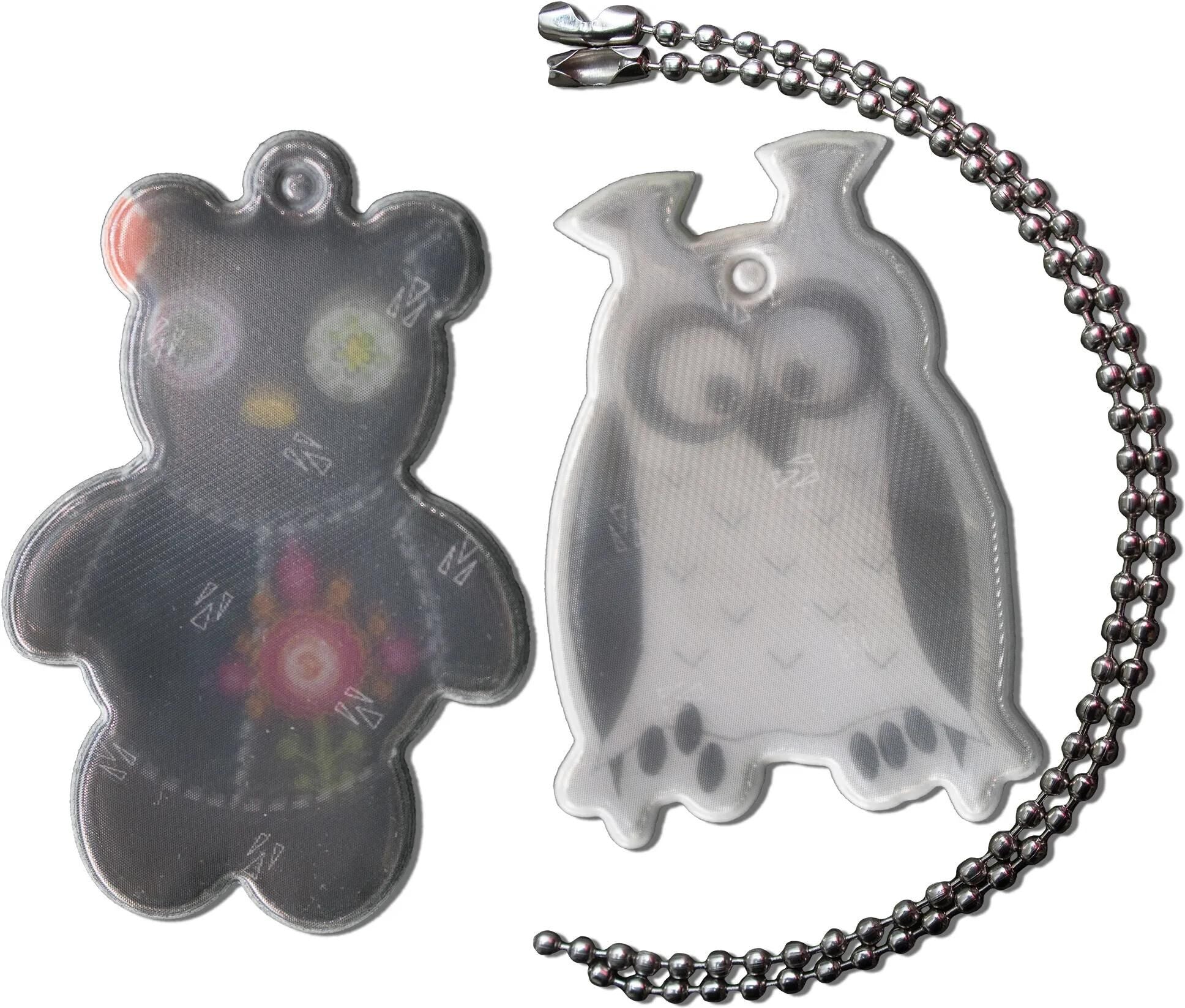 4-act reflexanhänger refl.tag teddy+owl w.chain