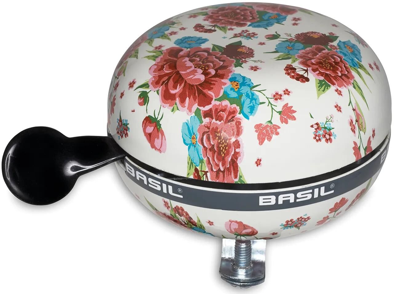 Basil Bloom - fietsbel - 80 mm - wit met bloemen