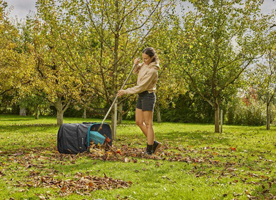 Gardena tuinafvalzak pop-up rechthoekig, maat m (zwart turquoise, tot 130 liter)