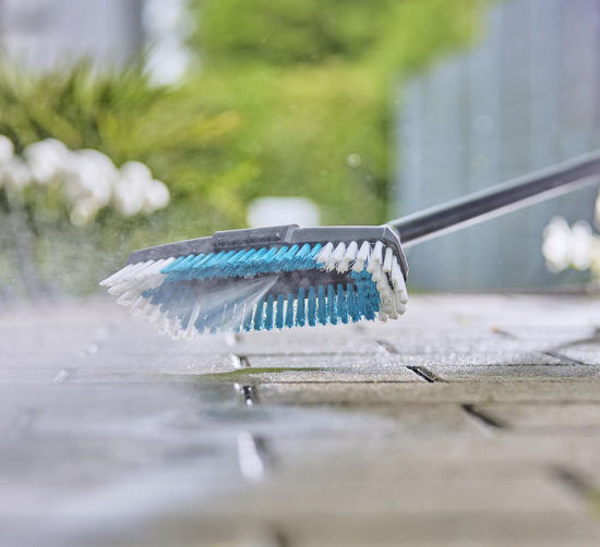 Gardena cleansystem steelborstel hard wasborstel (grijs turquoise, 18816-20, werkbreedte 27cm)