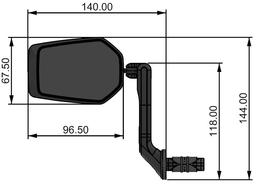 Contec achteruitkijkspiegel e-view evo ct rear-view mirror e-vie evo m m.dazz lens