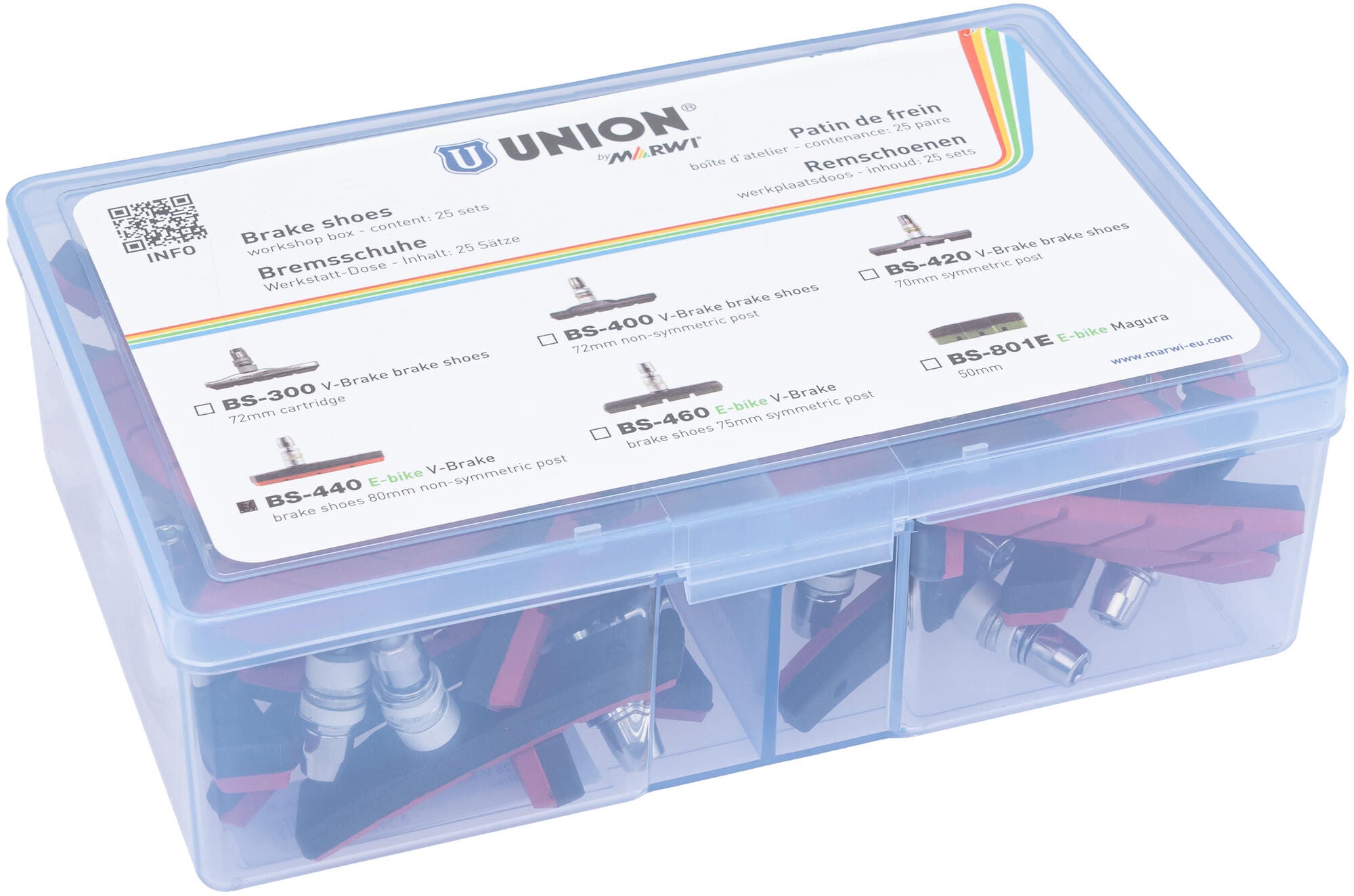 Union velgremblokset bs-440 v-brake 80mm (25pr)