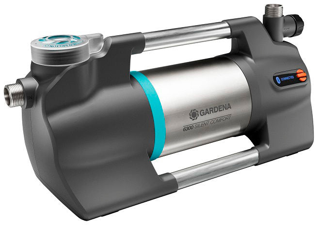 Gardena besproeiingspomp 6300 silentcomfort (donkergrijs roestvrij staal, 1050 watt | bluetooth)