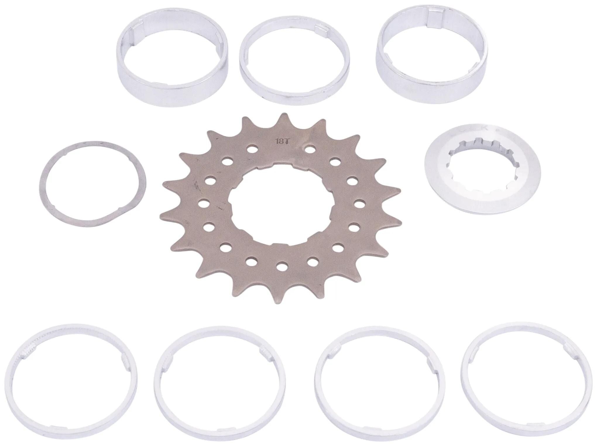 Point steck-zahnkranz sprocket w.spacer set 18t
