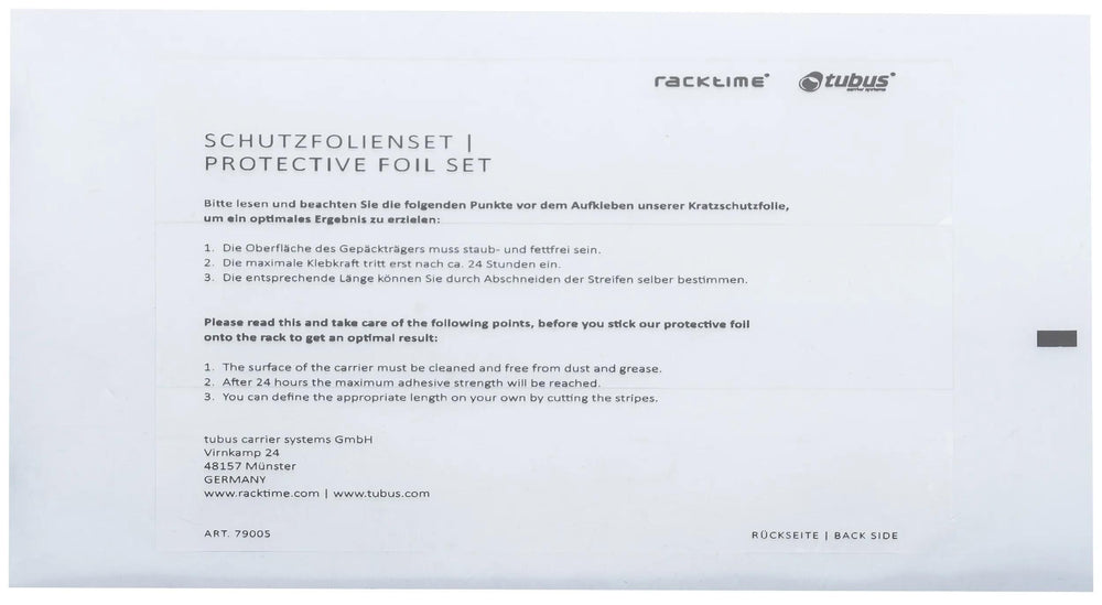 Tubus beschermfolie prot.foil set á 3 stickers transparent