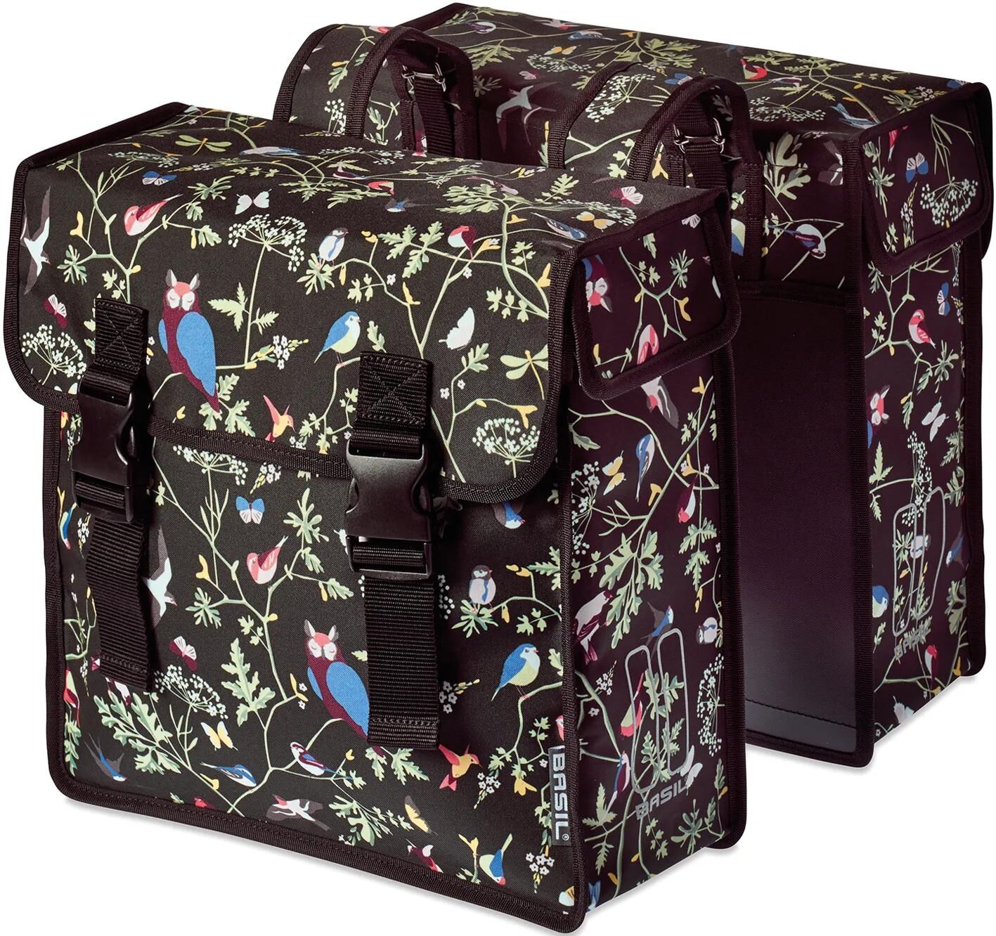 Basil Wanderlust dubbele zwarte fietstas - waterafstotend, 35L, Universeel Bridge-systeem