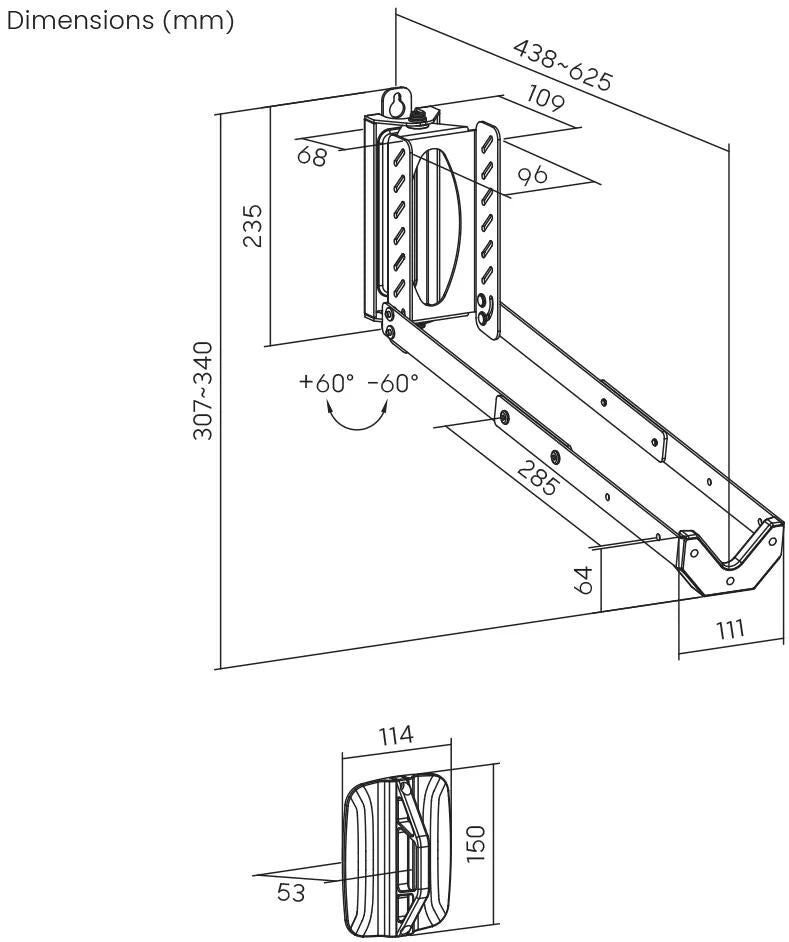 Contec wandpräsenter smart expand ct wall presenter smart expand black