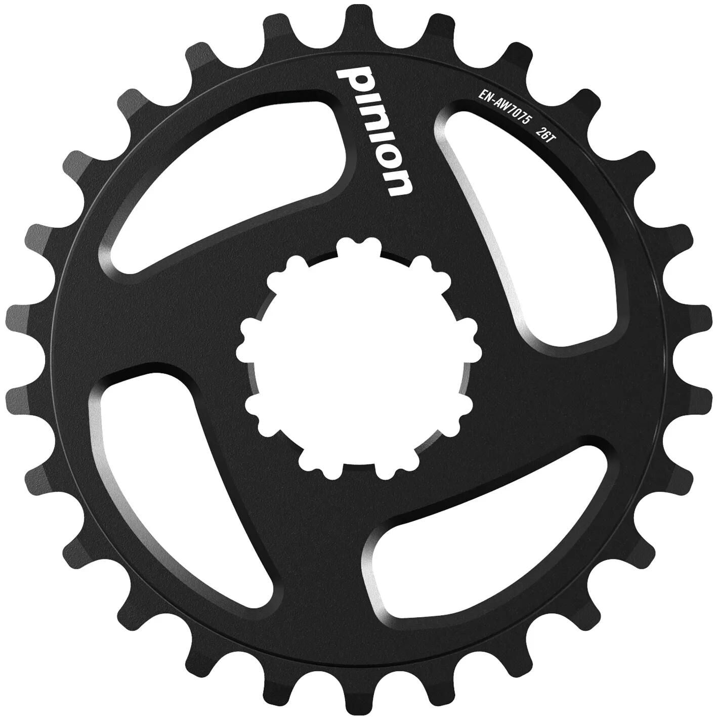 Pinion kettingwiel chain ring alu, 26t.,black