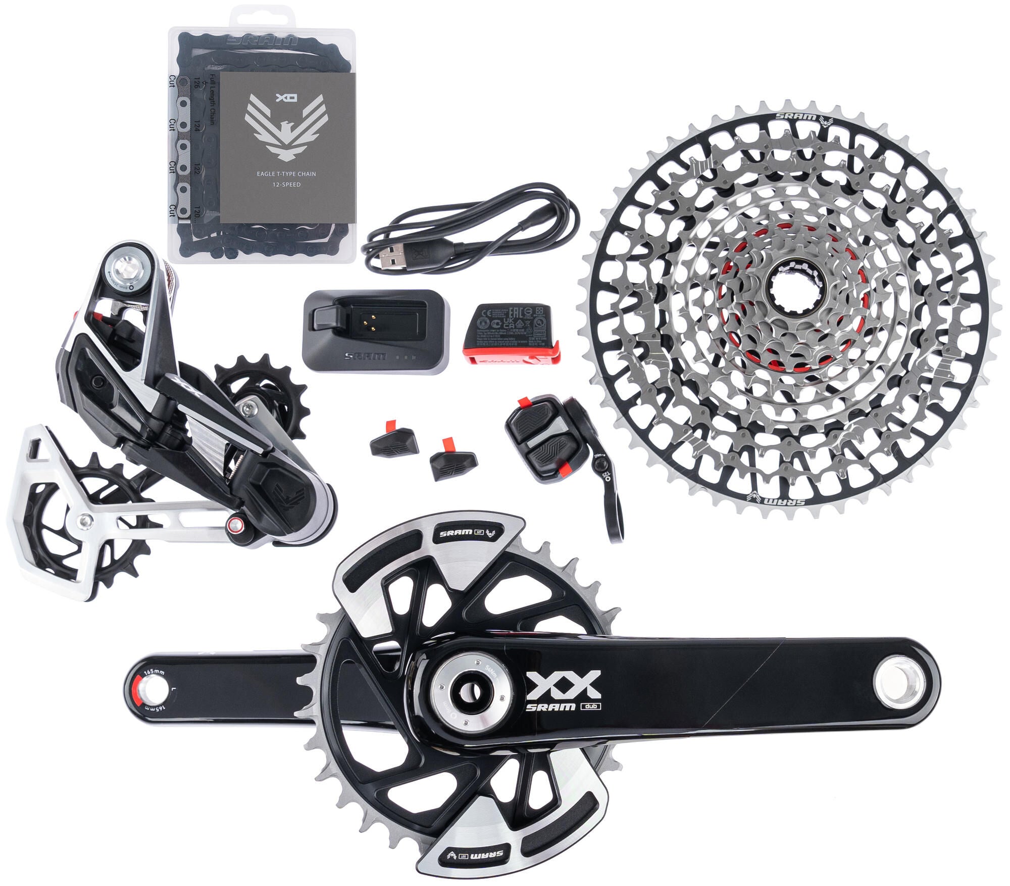 Sram schakelgroep-set xx eagle axs transmission set xx eagle 165mm axs q174 32t tm