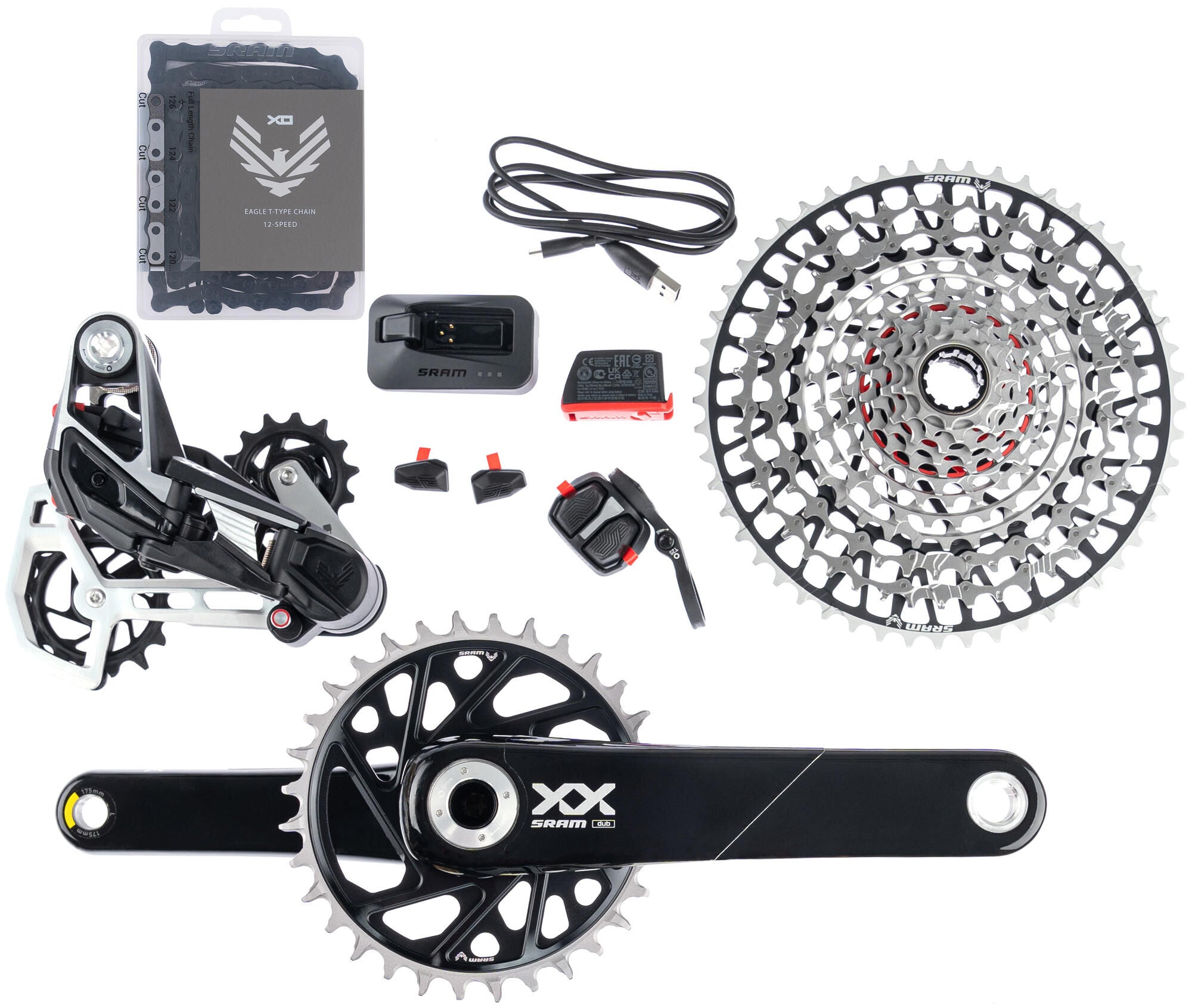 Sram schakelgroep-set xx eagle axs transmission set xx eagle pm 175mm axs q174 32t tm