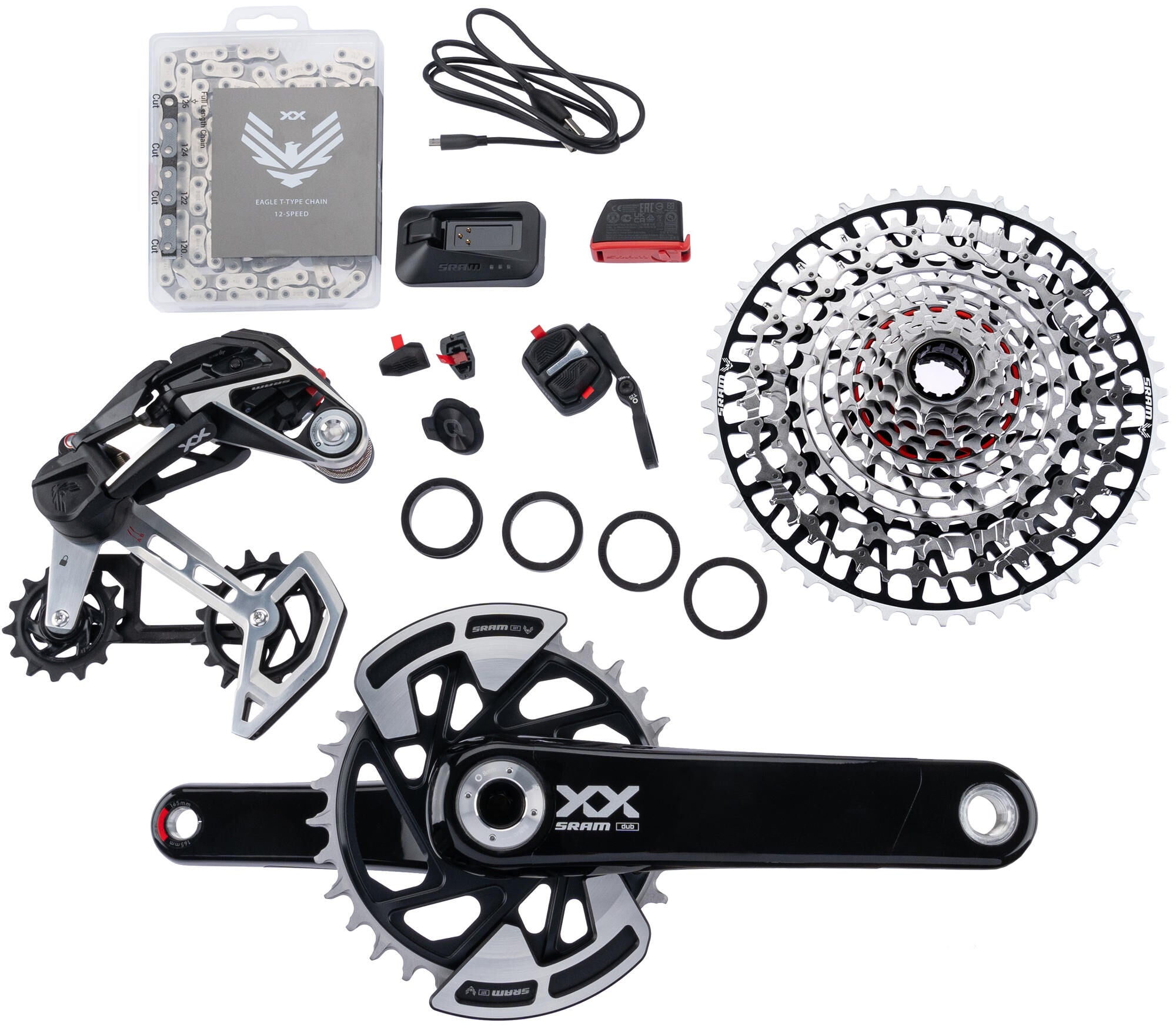 Sram schakelgroep-set xx eagle axs transmission set xx eagle pm 165mm axs q174 32t tm
