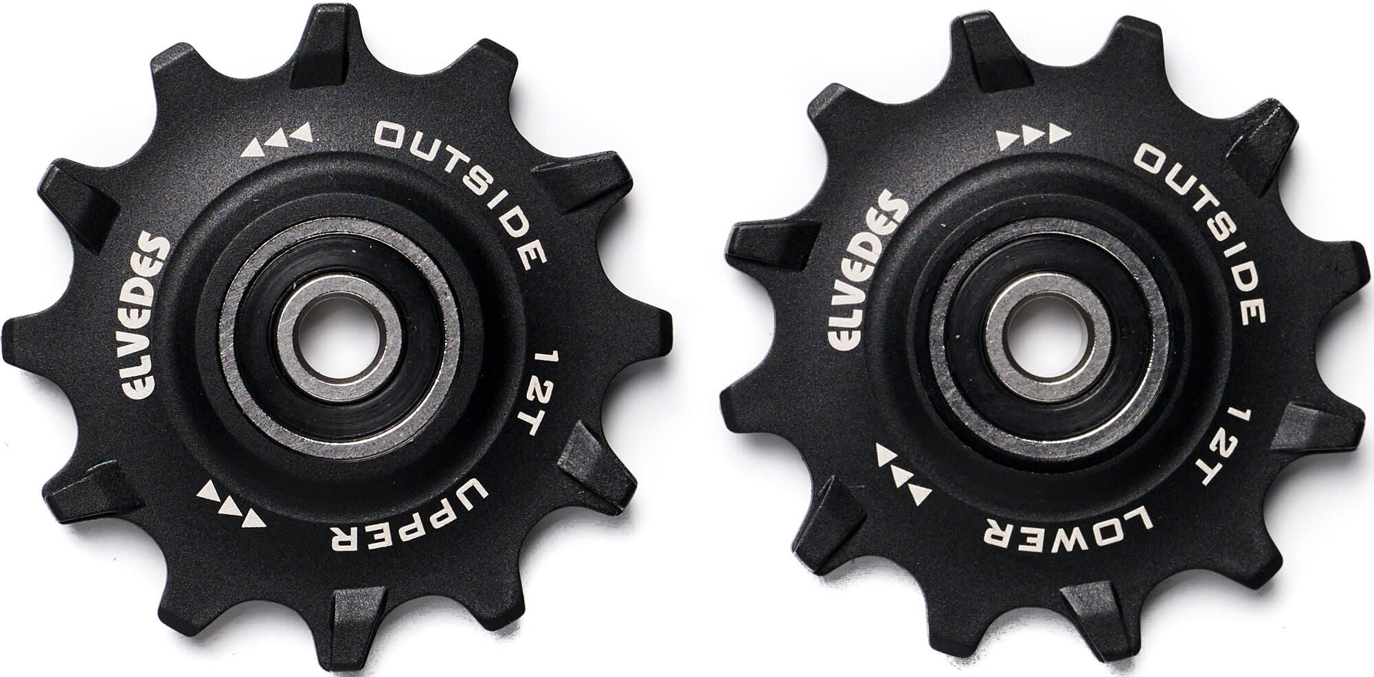 Elvedes derailleurwieltjes RVS 12T 11V afgedicht smal breed