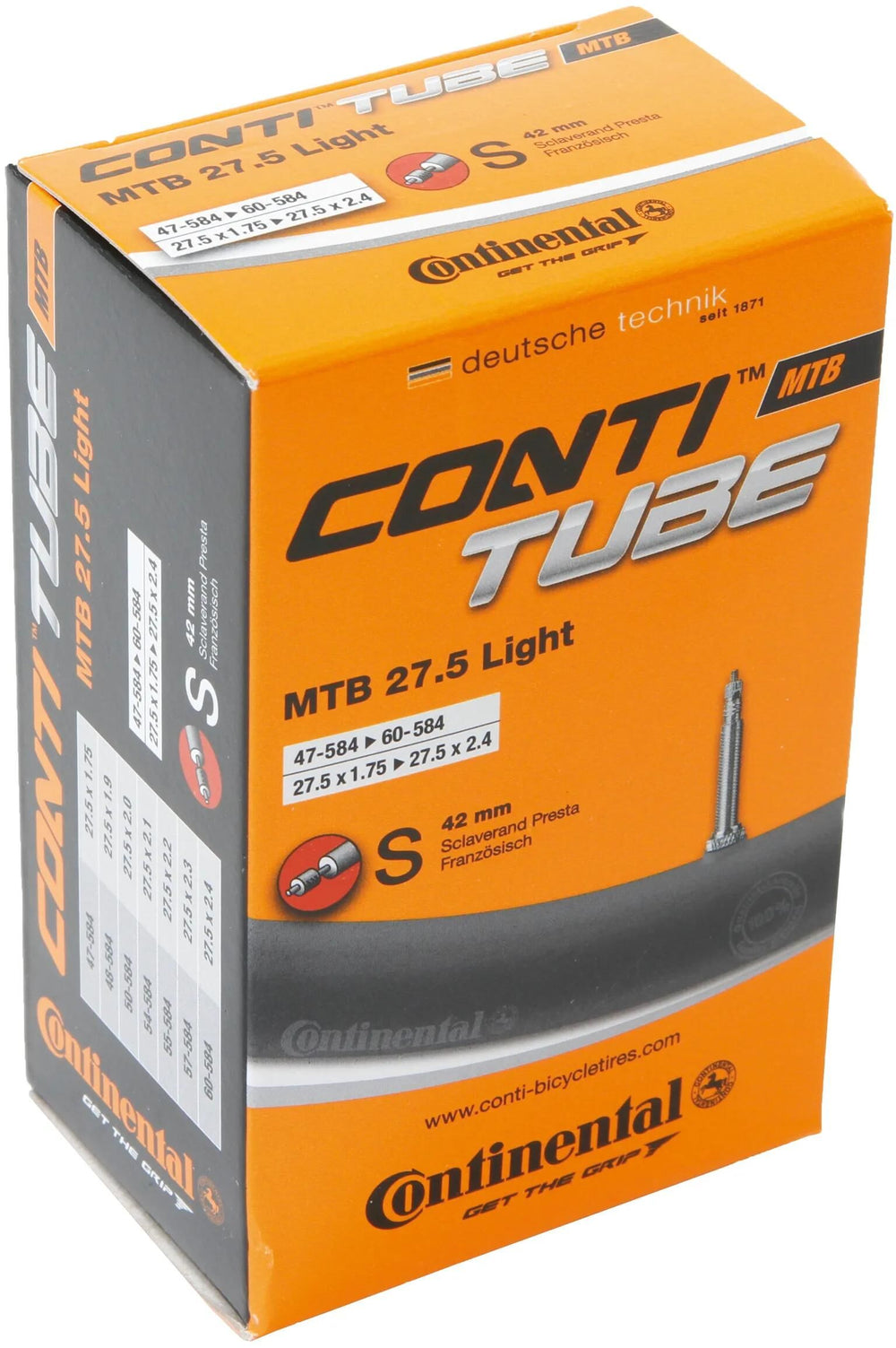 Continental - mtb binnenband licht 27½x1.75 2.4 sv 42mm presta