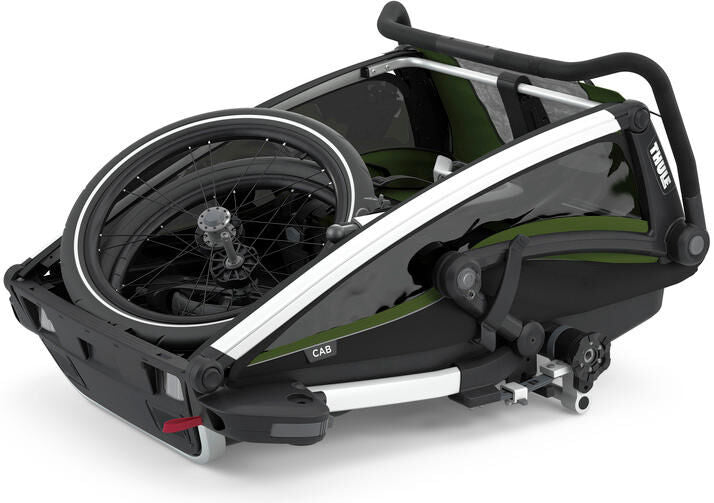 Thule fiets-kinderkar chariot cab double . child trailer char. cab 2 aku cyp.green