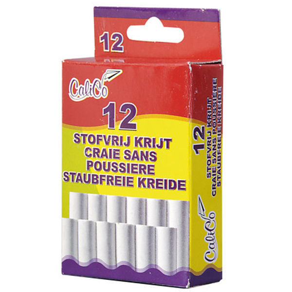 Basis Schoolbord Krijt Stofvrij 12 Stuks Wit