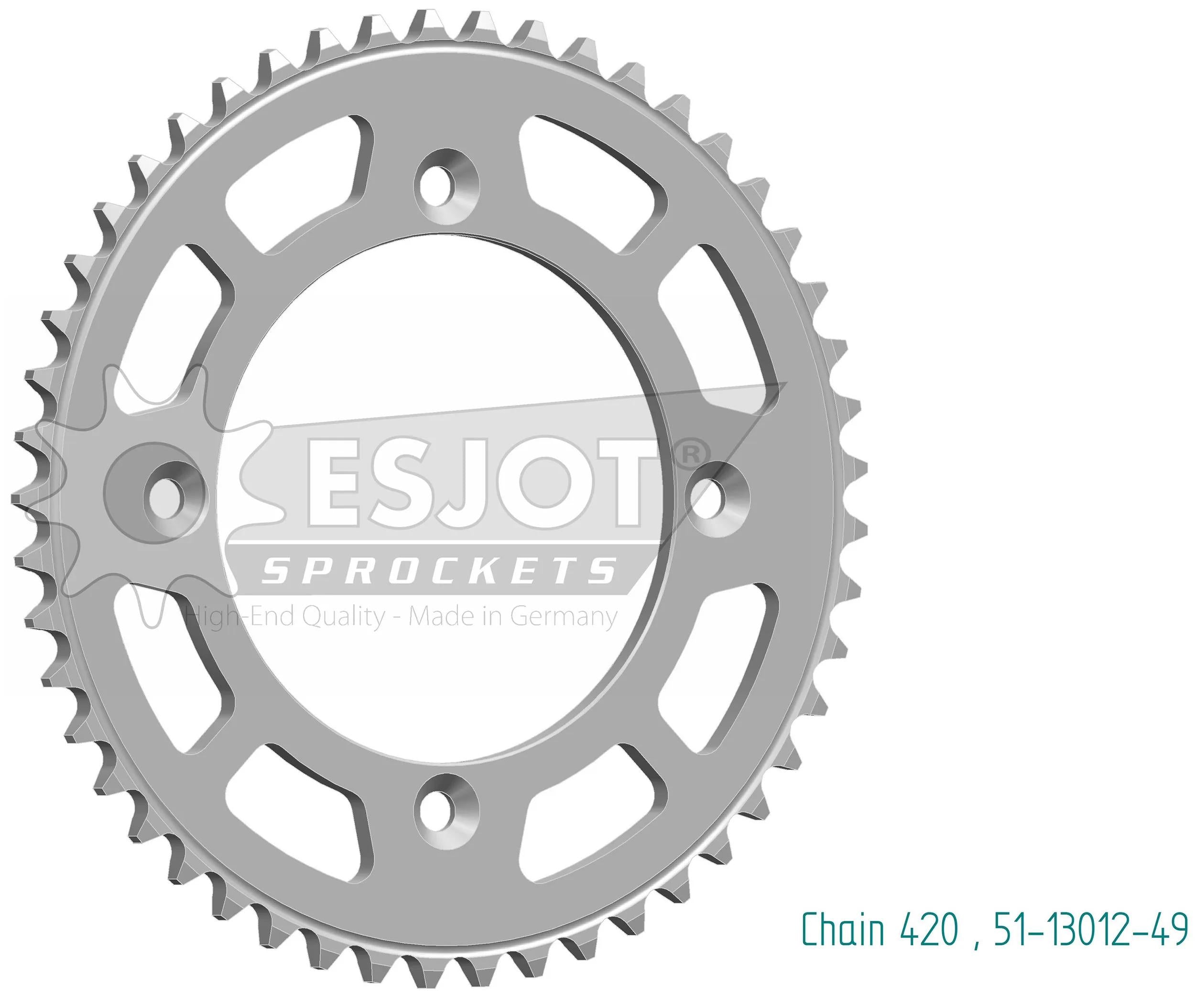Esjot chain wheel 420 49z alu silver