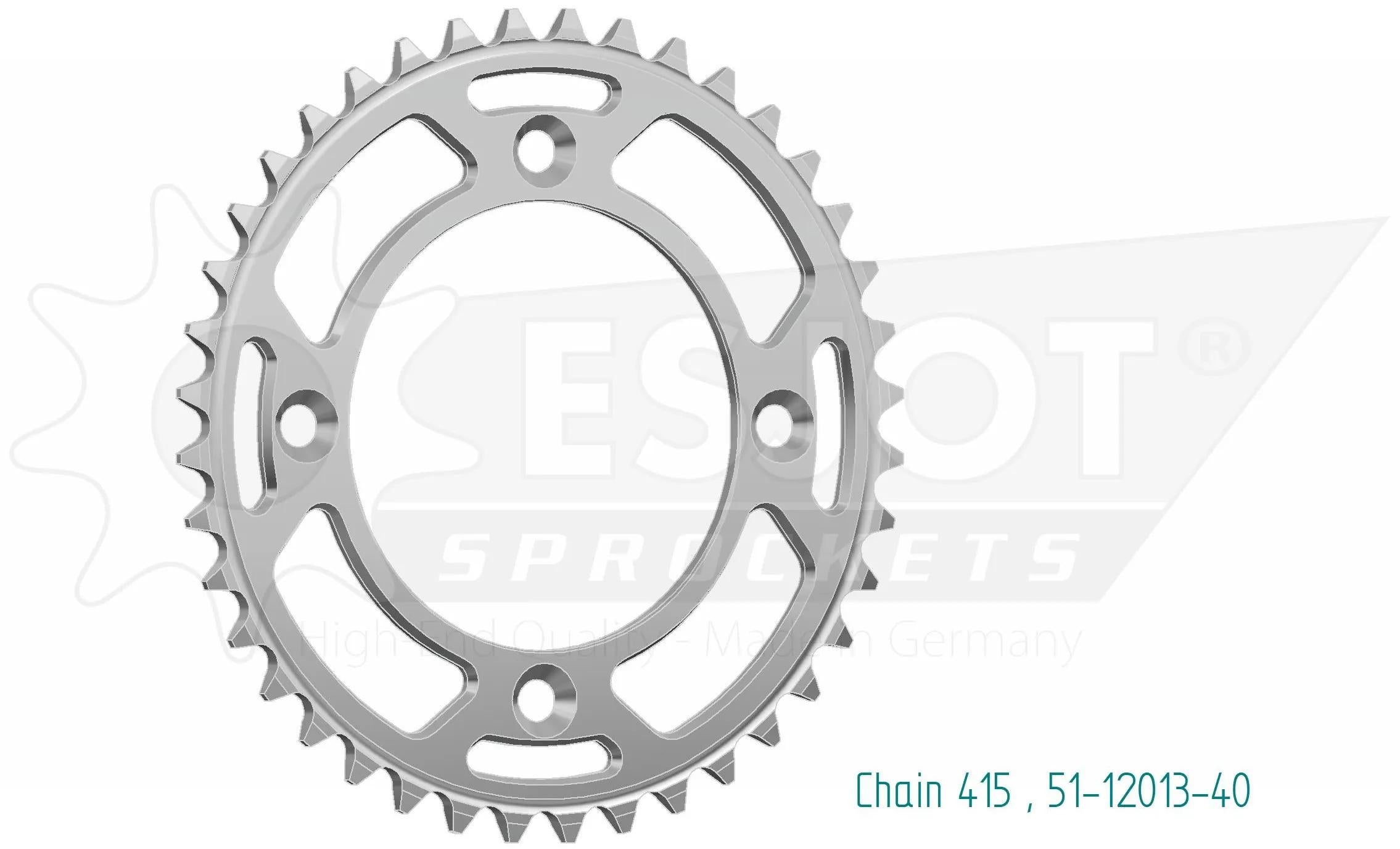 Esjot chain wheel 415 40z alu silver