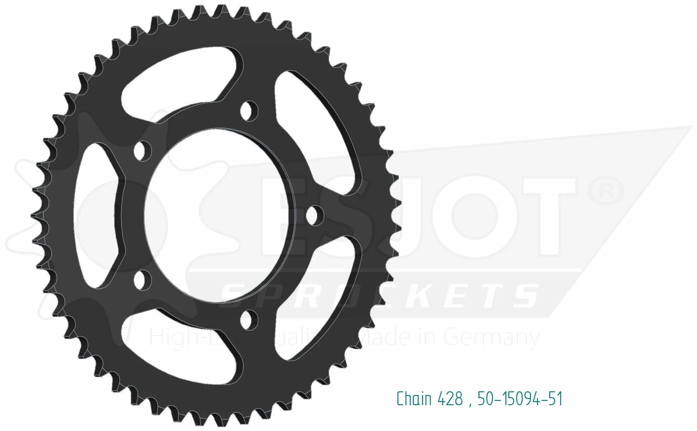 Esjot chain wheel 428 51z steel silver