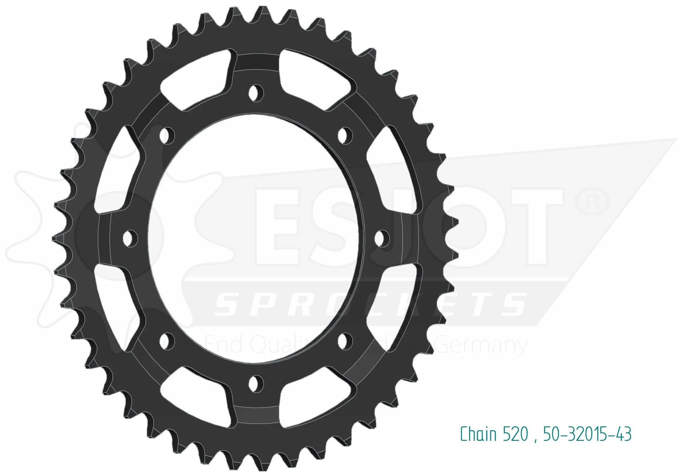 Esjot chain wheel 520 43z steel black