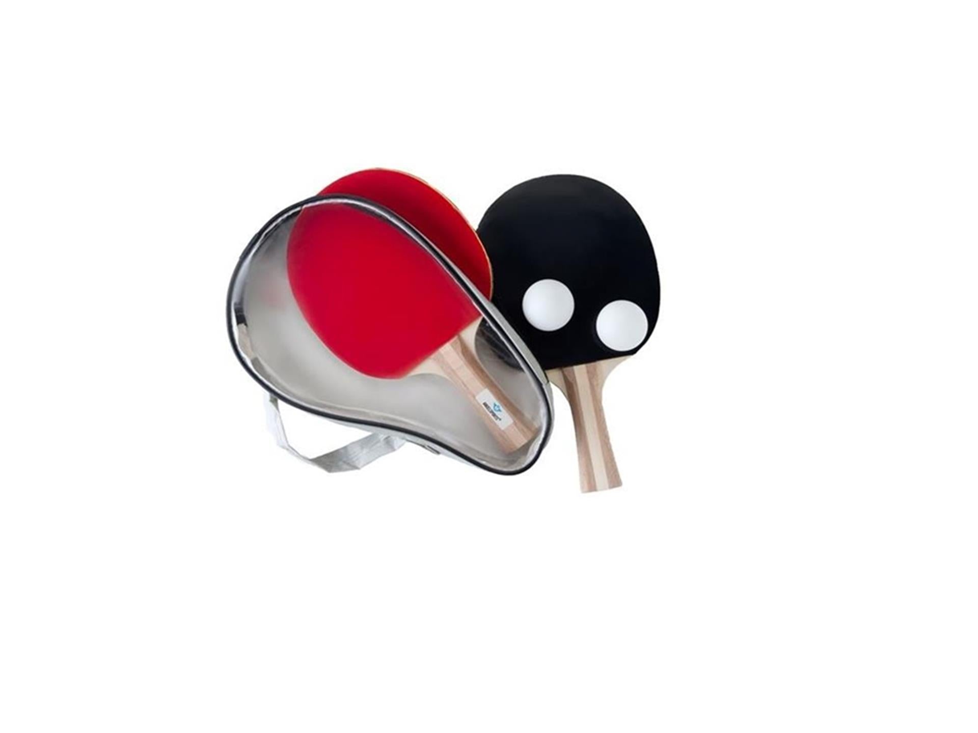 TTC set 3-ster bat met 2 ballen 40 mm rood zwart