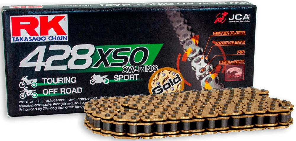 Rk chains 428 xso 120 n gold gold open