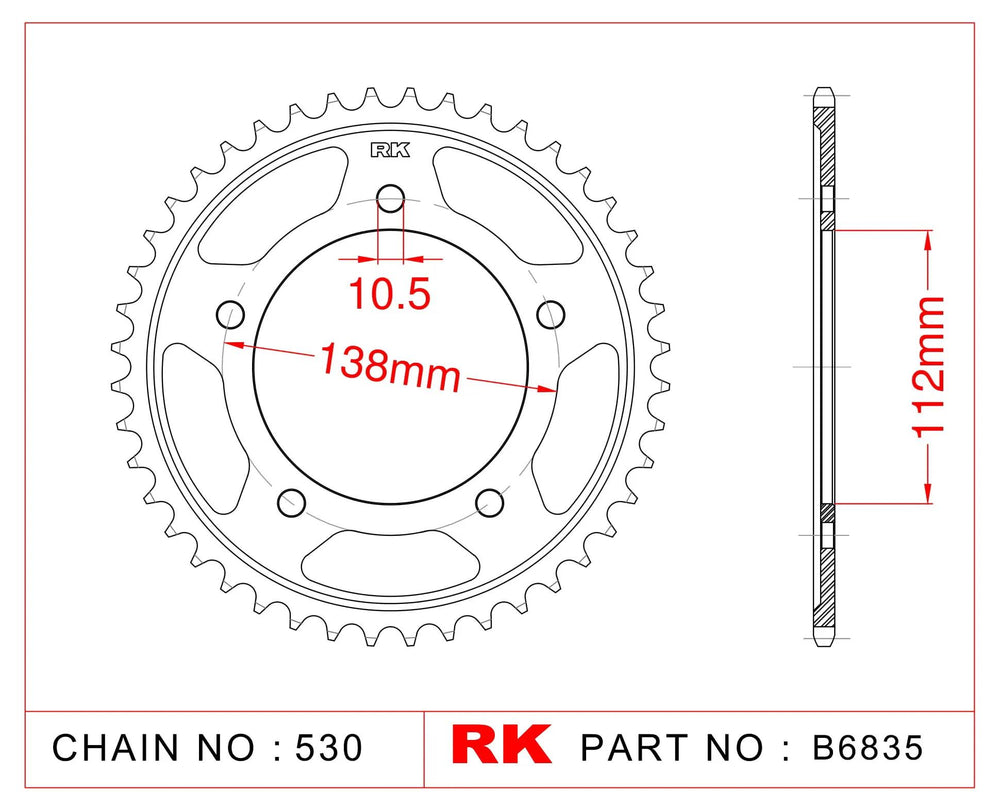 Rk chain wheel 530 48z steel silver