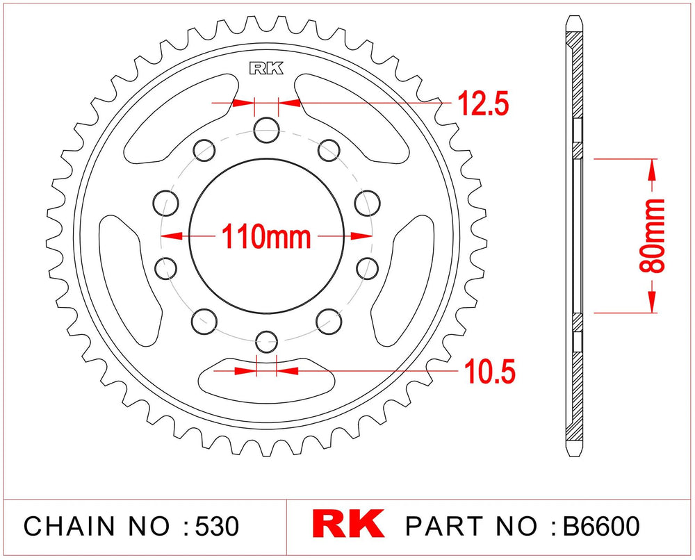 Rk chain wheel 530 39z steel silver