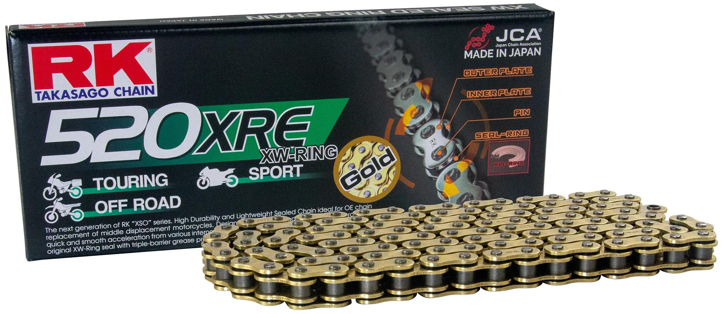 Rk chain 520 xre 118 c gold open