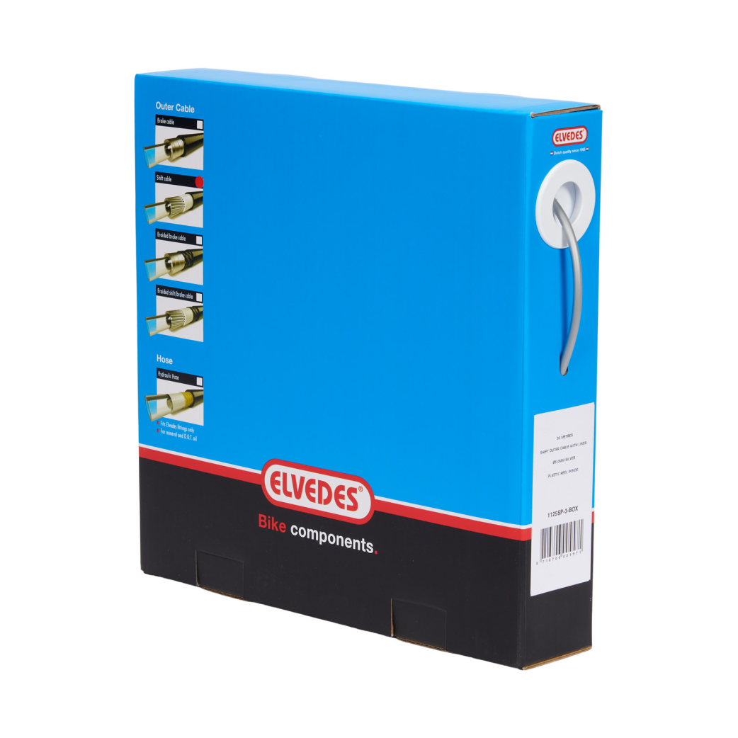 Commutateur câble extérieur Elvedes avec doublure 30 mètres ø5.0mm - argent (30 mètres en boîte)