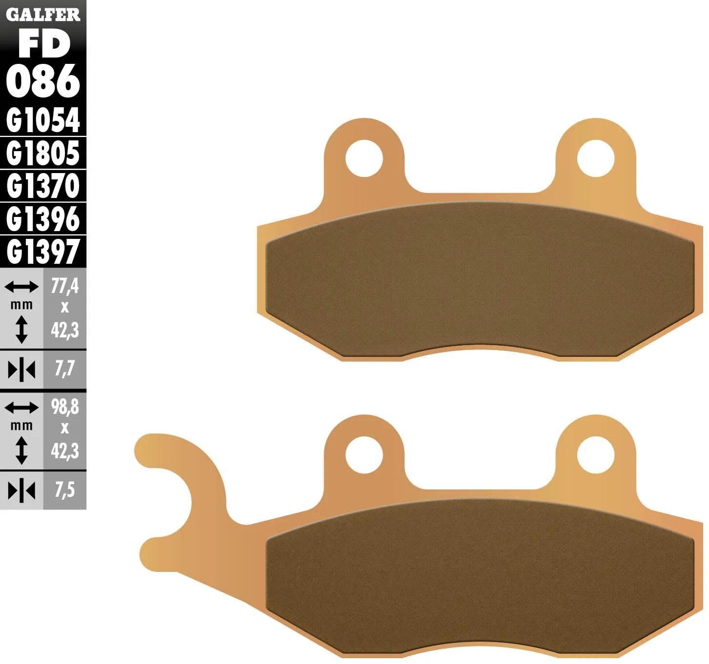 Galfer bremsbelag fd086 brake pad fd086 g1370 sintered metal