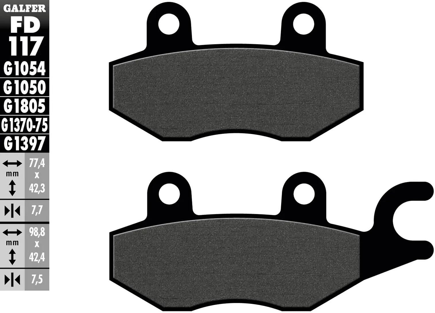 Galfer bremsbelag fd117 brake pad fd117 g1054 organic