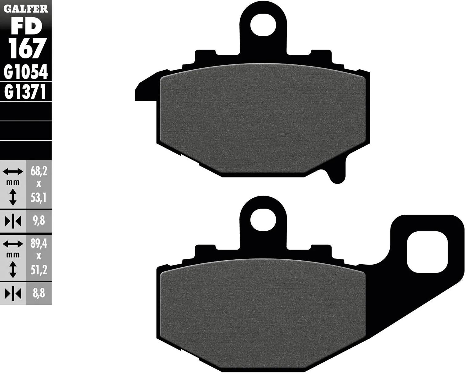 Galfer bremsbelag fd167 brake pad fd167 g1054 organic