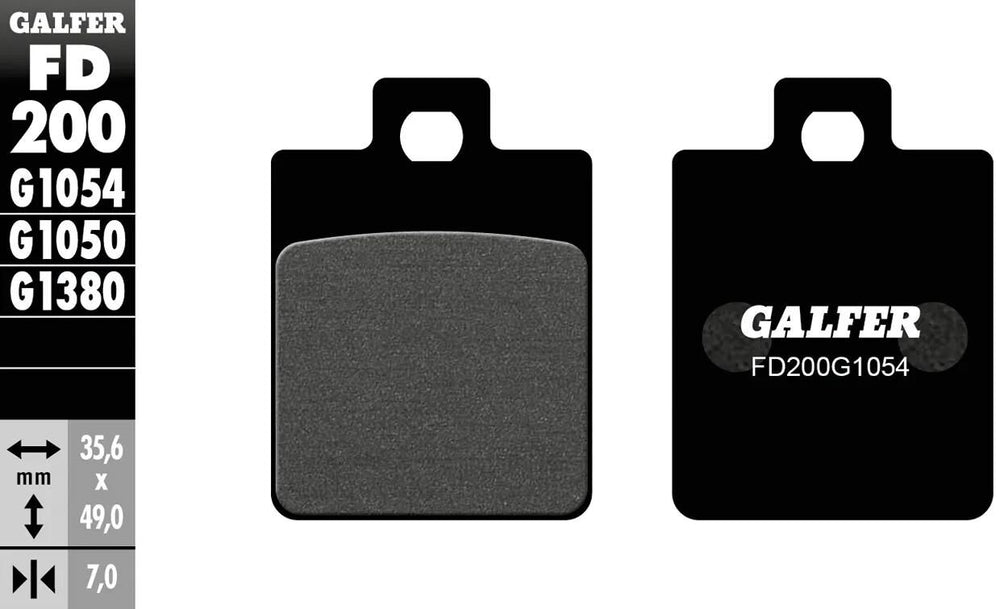 Galfer remblokken fd200 brake pad fd200 g1054 organic standard