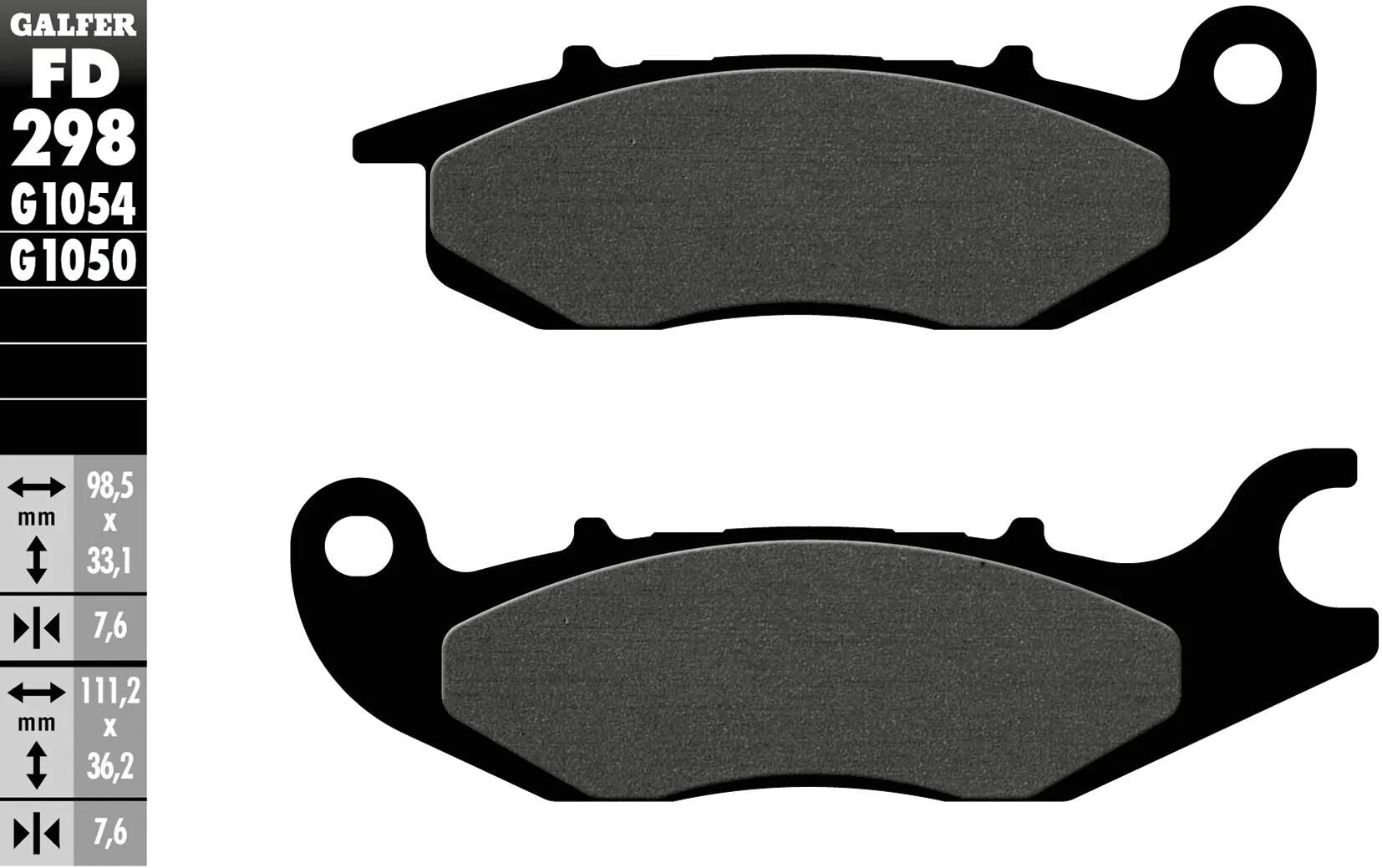 Galfer bremsbelag fd298 brake pad fd298 g1054 organic standard