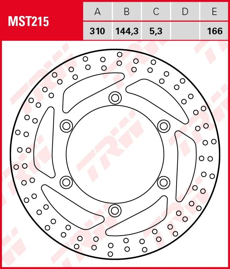 Trw remschijf mst215 rotor mst215 rigid