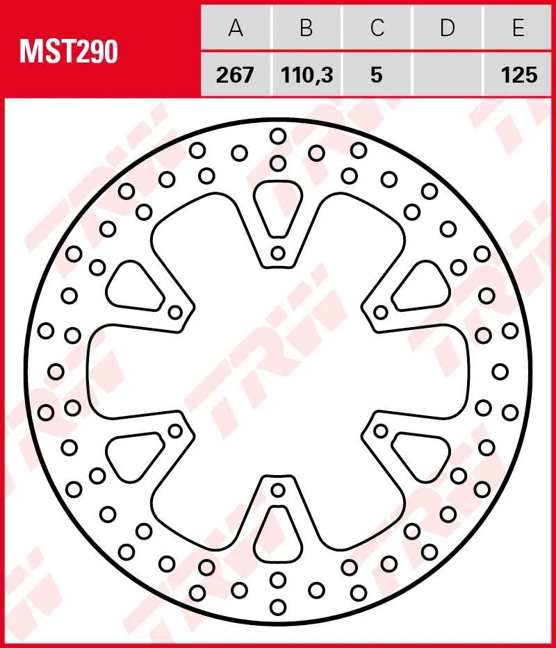 Trw remschijf mst290 rotor mst290 rigid