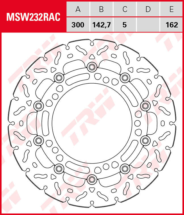 Trw remschijf msw232rac rotor msw232rac floating