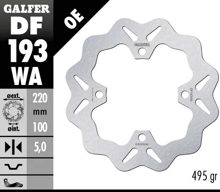 Galfer remschijf df193 rotor df193 type wa rigid