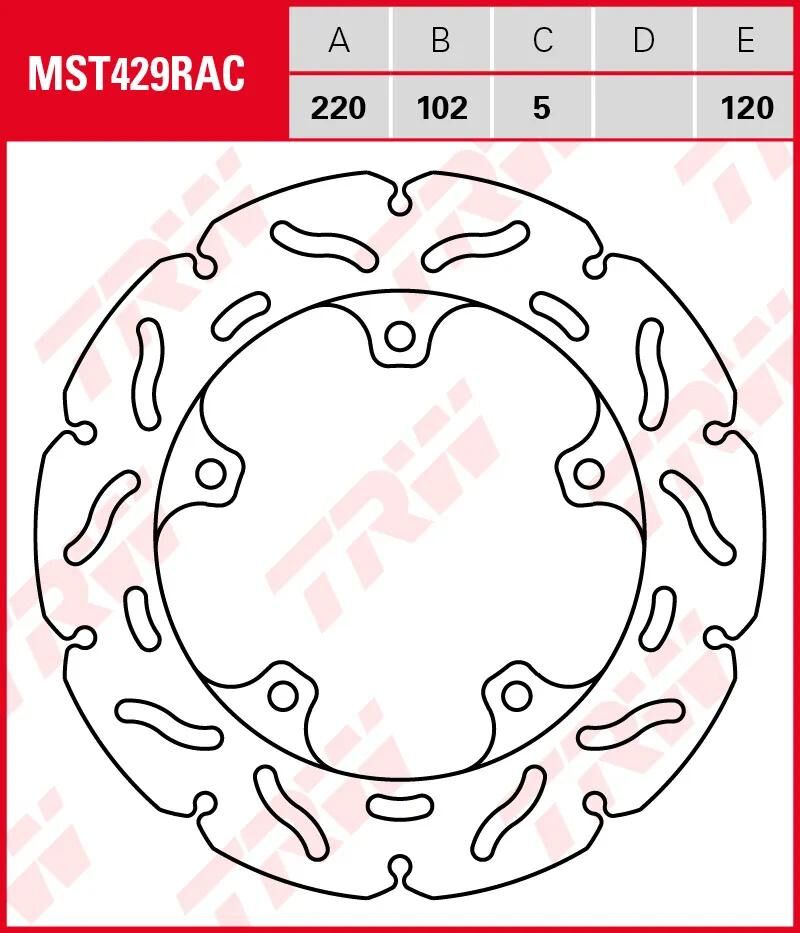 Trw remschijf mst429rac rotor mst429rac rigid
