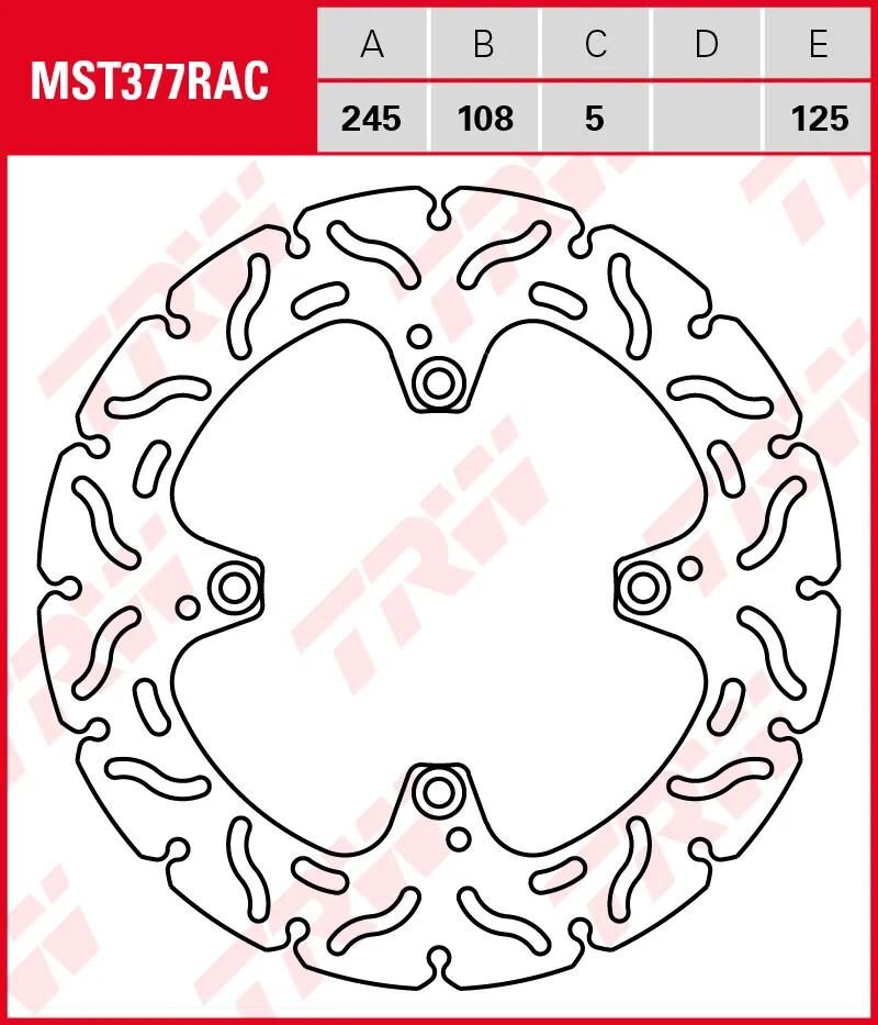 Trw remschijf mst377rac rotor mst377rac rigid